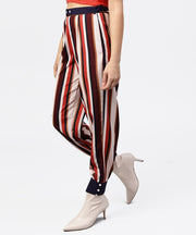 Multi printed ankle length striped trouser