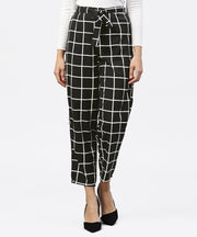 Black & White Checked Trouser with side pockets