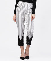 Black and white striped trouser with Pockets