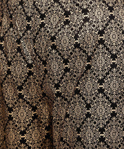 Red printed 3/4th sleeve cotton anarkali kurta with brown printed ankle length palazzo