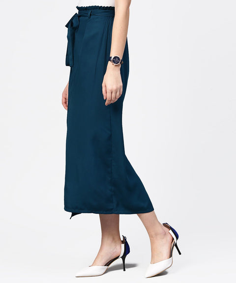 Aasi - House of Nayo Denim blue ankle length trouser with belt