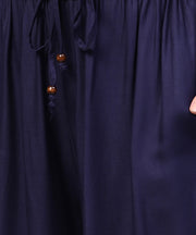 Navy blue Ankle length flared Palazzo