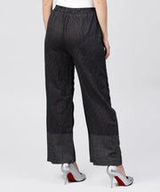 Black Striped ankle length cotton Palazzo