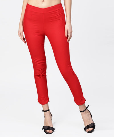Aasi - House of Nayo Red Straight ankle length Palazzo
