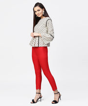 Aasi - House of Nayo Red Straight ankle length Palazzo