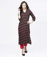 Blue 3/4th sleeve cotton straight kurta