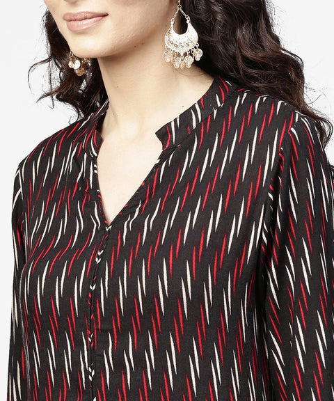 Blue 3/4th sleeve cotton straight kurta