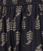 Pink printed 3/4th sleeve cotton kurta with black printed pallazo