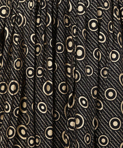 Pink printed 3/4th sleeve cotton kurta with black printed skirt