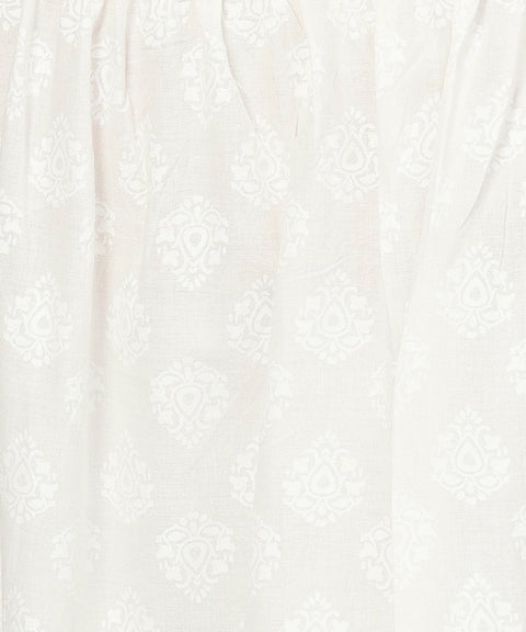Off White Printed 3/4th sleeve cotton kurta with ankle length Palazzo