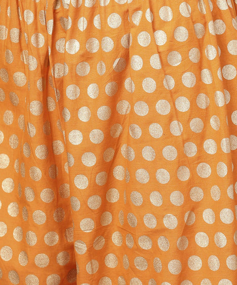 Red printed sleeveless cotton kurta with ankle length pallazo