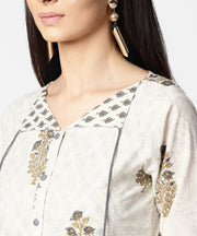 Off white full sleeve cotton tops