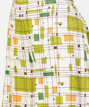 Green 3/4th cold shoulder sleeve crop top with ankle length printed palazzo