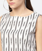 Black ankle length cotton straight skirt