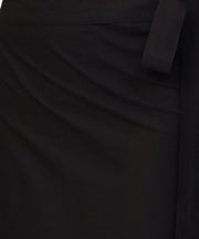 Black ankle length cotton straight skirt