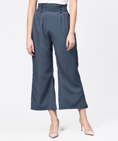 Aasi - House of Nayo Grey ankle length straight trouser