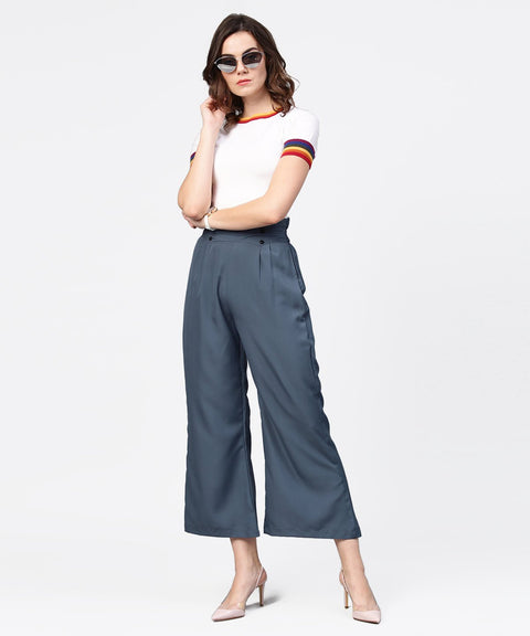 Aasi - House of Nayo Grey ankle length straight trouser