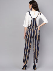 Multi Colored striped Knot style Dungree with white top