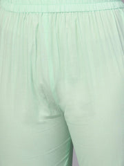 Pastel Solid Mint Kurta set with Sharara Emblished with Gota