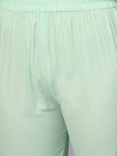 Pastel Solid Mint Kurta set with Sharara Emblished with Gota