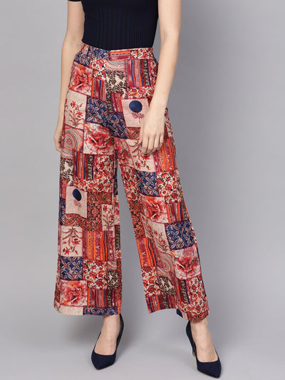 Multi colored cotton ankle length palazzo