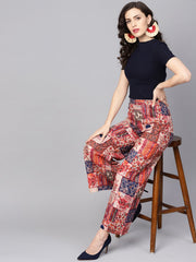 Multi colored cotton ankle length palazzo