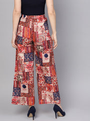 Multi colored cotton ankle length palazzo