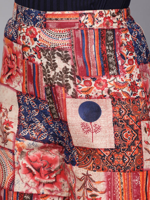 Multi colored cotton ankle length palazzo