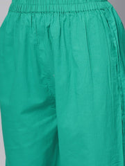 Navy Blue Multi Colored pleated Kurta with Solid Tulip Pants