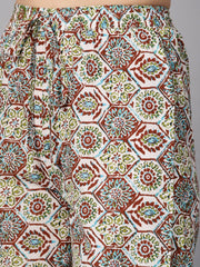 Solid Dark blue Rayon Straight Kurta with printed pocket and cotton printed palazzo