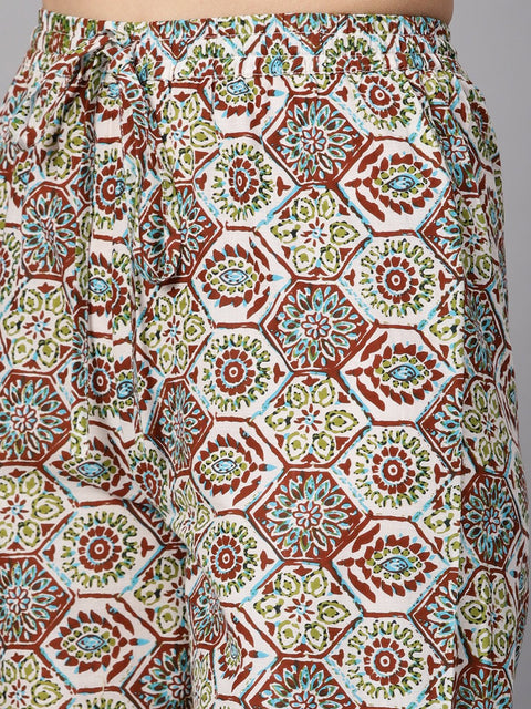 Solid Dark blue Rayon Straight Kurta with printed pocket and cotton printed palazzo