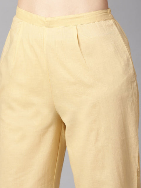 Maroon floral printed kurta with draw string detailed sleeves and pale yellow pants