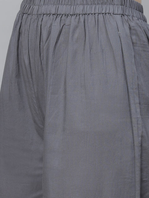 Women A-Line Waist Tie-up Red & Gold Printed kurta & Palazzo Set