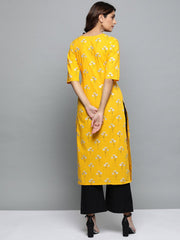 Women  Three-Quarter Sleeves Straight Kurta with palazzo