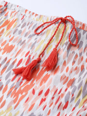 Women Multi Abstract Printed Halter Neck Cotton A-Line Dress