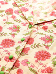 Women beige floral printed night suit