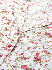 Women white floral printed night suit