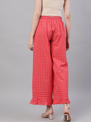 Women Dusky pink polkadot print Trouser