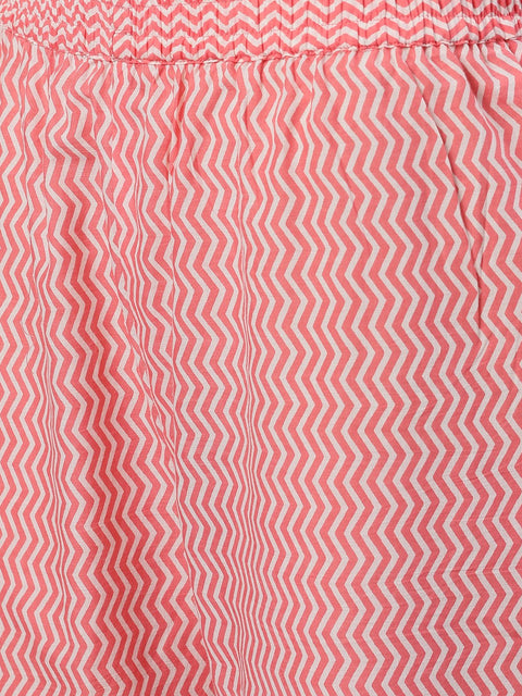 Women Pink Three-Quarter Sleeves Straight Kurta Palazzo With Dupatta