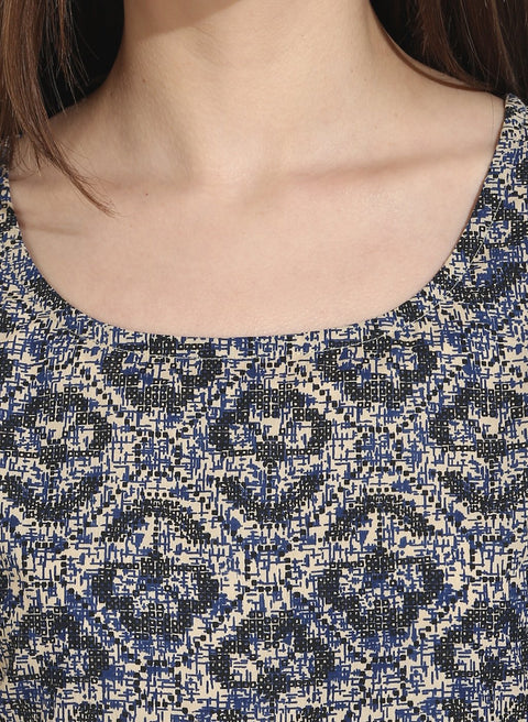 Beige Color 3/4th sleeve cotton A-Line kurta