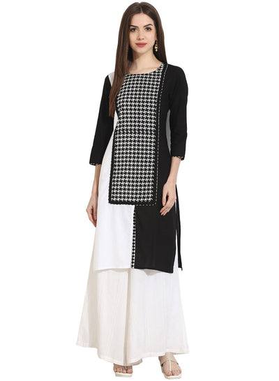 Multi 3/4th sleeve cotton kurta