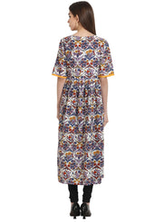 Multi 3/4th sleeve cotton anarkali kurta