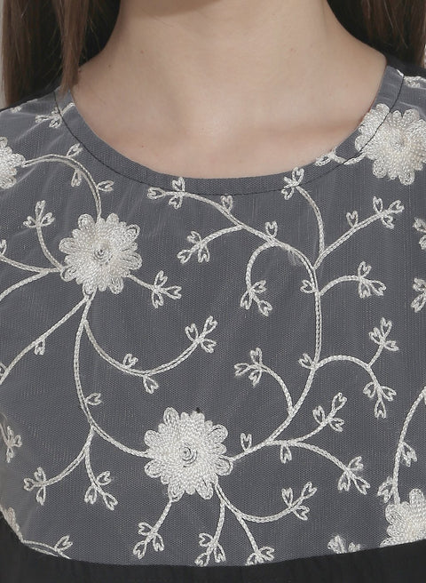 Black sleevless cotton kurti