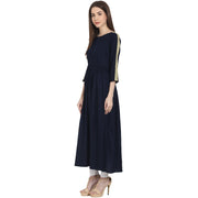 Navy Blue 3/4 sleeve cotton Anarkali kurta