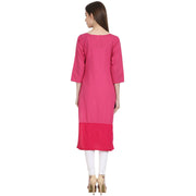 Multi color 3/4 sleeve cotton kurta