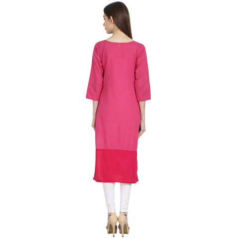 Multi color 3/4 sleeve cotton kurta
