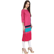 Multi color 3/4 sleeve cotton kurta
