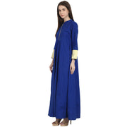 Blue 3/4 sleeve cotton floor length Anarkali kurta