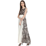 Multi printed sleevless cotton anarkali kurta