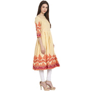Peack printed 3/4 sleeve cotton anarkali kurta